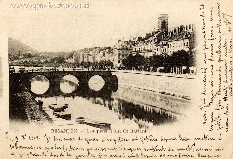 BESANÇON. - Les quais,Pont de Battant